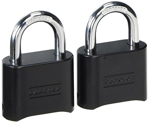 Master Lock 178D Set-Your-Own Combination Padlock, Die-Cast, Black (Pack of 2)