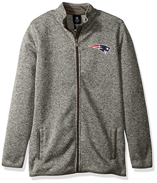 Outerstuff NFL Youth Boys Lima Full Zip Fleece Jacket-Cool Grey-L(14-16), New England Patriots Outerstuff NFL Youth Boys Lima Full Zip Fleece Jacket-Cool Grey-L(14-16), New England Patriots