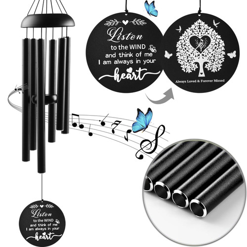 Sympathy Wind Chimes for Outside, Memorial Wind Chimes for Loss of Loved One, Bereavement Condolence Remembrance Funeral Gifts in Memory of of Loved One Prime, Memorial Gifts for Loss of Mother Father