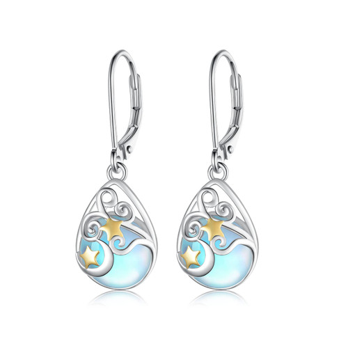 SVODEA Moonstone Moon Star Earrings for Women,925 Sterling Silver Crescent Moon Star Drop Dangle Earrings,Anniversary Birthday Jewelry Gift for Girls Mom Daughter Wife SVODEA Moonstone Moon Star Earrings for Women,925 Sterling Silver Crescent Moon Star Drop Dangle Earrings,Anniversary Birthday Jewelry Gift for Girls Mom Daughter Wife