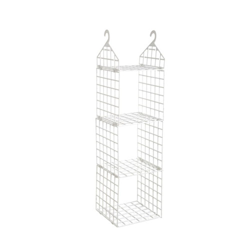 Amosfun Closet Storage Craft Random Stuff Storage Shelves Laundry Room Organization Locker Shelf Closet Shelves Closet Hangers Space Saver White Organizer Hanging