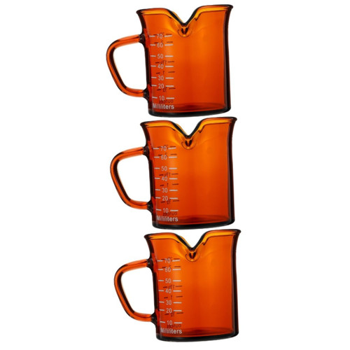 Zerodeko Mini Glass Measuring Cup 3pcs Double Mouth Milk Cup Measuring Cup Glass Server Espresso Cup Shot Glass