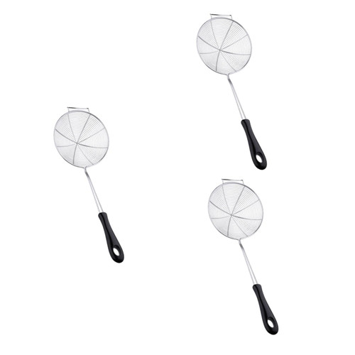 Ciieeo 3 Pcs Stainless Steel Strainer Ladle Strainer Metal Cooking Spoon Stainless Colander Baking Spider Skimmer Cooking Skimmer Soup Skimmer Mesh Strainer Food Hot Pot Spoon