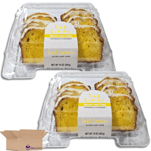 Brill Iced Lemon Sliced Loaf Cake Value Pack | Bundled by Tribeca Curations | 16 Ounce | Pack of 2