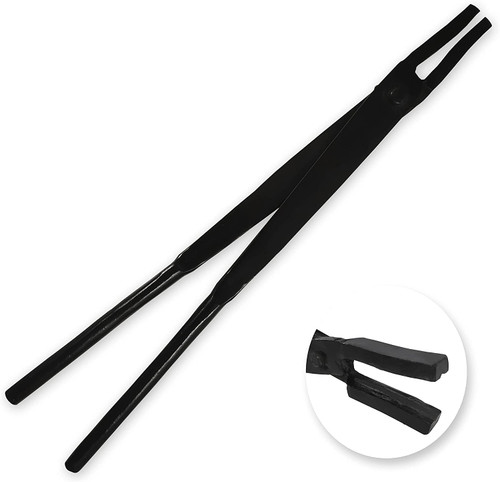 Simond Store Blacksmith Tongs - 16" Flat Jaw Forging Tongs for Knife Making - Forging Tools and Equipment for Beginner and Professional Blacksmith, Bladesmith, Farrier