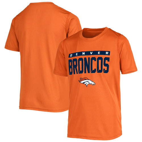 NFL Kids Youth 8-20 Blitz Team Color Polyester Primary Logo Short Sleeve Official Football T-Shirt (Denver Broncos, 10-12) NFL Kids Youth 8-20 Blitz Team Color Polyester Primary Logo Short Sleeve Official Football T-Shirt (Denver Broncos, 10-12)