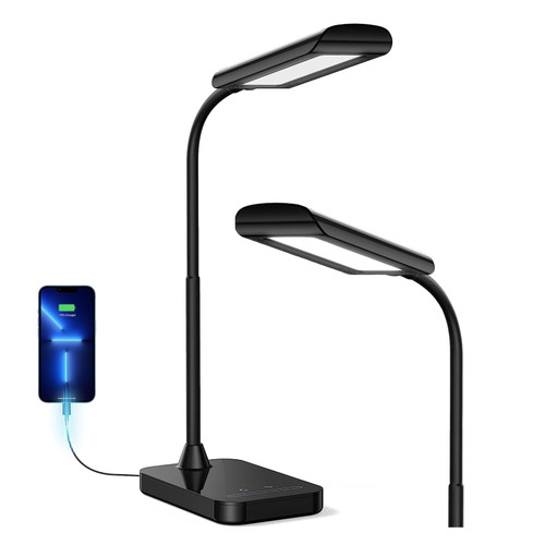 LED Desk Lamp, Bright Dimmable Eye-Caring Desk Light, Touch Table Lamp, Gooseneck Lamp, 35 Lighting Modes, Memory Function, Desk Lamps for Bedroom, Study Room