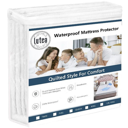 Queen Mattress Protector, Waterproof Breathable Noiseless Queen Mattress Pad with Deep Pocket for 6-18 inches Mattress, White (Queen) Queen Mattress Protector, Waterproof Breathable Noiseless Queen Mattress Pad with Deep Pocket for 6-18 inches Mattress, White (Queen)