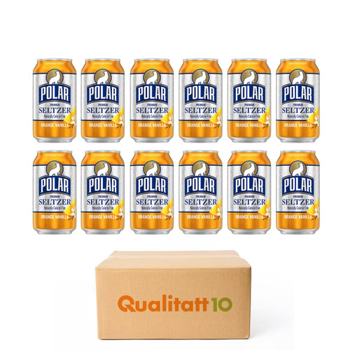Polar Premium Seltzer Sparkling Water Orange Vanilla 12 fl oz 12 Pack by Qualitatt