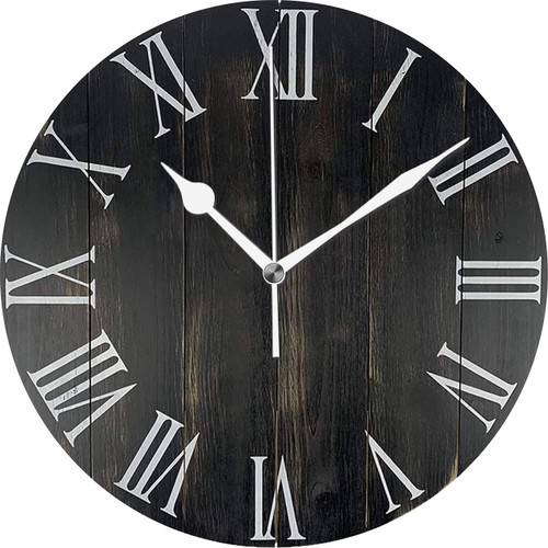 LANEABUY Rustic Wooden Farmhouse Wall Clock Black 14 in Silent Non Ticking Battery Operated Home Decor Wall Clocks for Living Room, Bedroom, Kitchen LANEABUY Rustic Wooden Farmhouse Wall Clock Black 14 in Silent Non Ticking Battery Operated Home Decor Wall Clocks for Living Room, Bedroom, Kitchen