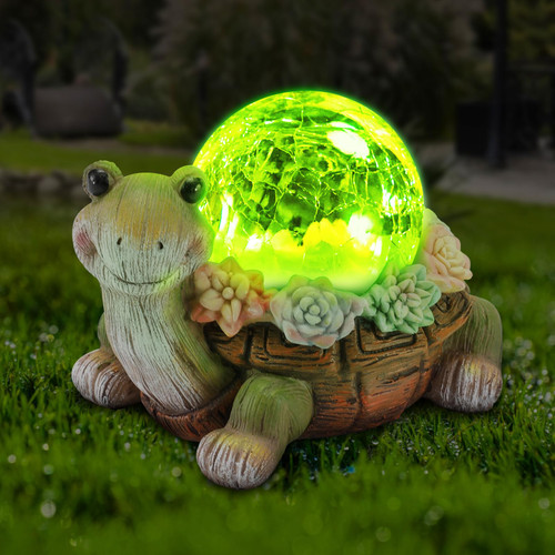 Vasesun Outdoor Solar Garden Lights Turtle Statues Decor with Cracked Glass LED Figurine Lighting Resin Tortoise Succulent Decorations for Home Patio Balcony Yard Housewarming Mom Gifts Vasesun Outdoor Solar Garden Lights Turtle Statues Decor with Cracked Glass LED Figurine Lighting Resin Tortoise Succulent Decorations for Home Patio Balcony Yard Housewarming Mom Gifts