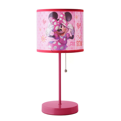 Idea Nuova Disney Minnie Mouse Stick Table Lamp with Printed Shade, 15.5" H x 7.5" W