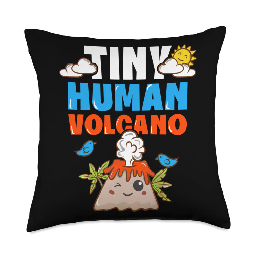 Volcanologist Volcanoes Tiny Human Volcano Volcano Throw Pillow
