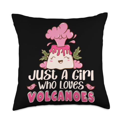 Volcanologist Volcanoes Just A Girl Volcano Throw Pillow