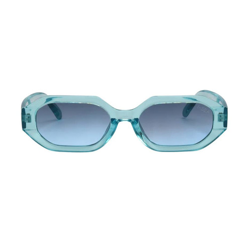 I-SEA Women's Mercer Polarized Sunglasses - Womens Sunglasses with Scratch-Resistant & Hydrophobic-Coated Lenses, Trendy Sunglasses with Polycarbonate Frame - Turquoise Frame, Navy Polarized Lens