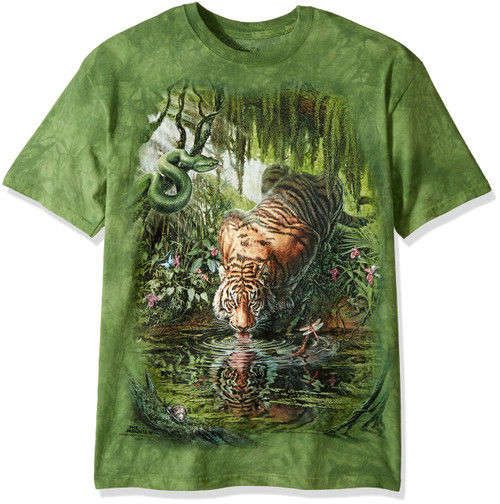 The Mountain mens Enchanted Tiger T Shirt, Green, Small US The Mountain mens Enchanted Tiger T Shirt, Green, Small US