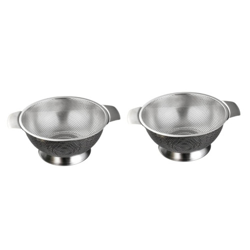 OUNONA 2pcs Rice Basin Drain Basket Mesh Strainers for Kitchen Vegetable Rice Washing Sifter Small Mesh Strainer Rice Rinser Sieve Colander Stainless Steel Filter Basket Fruit