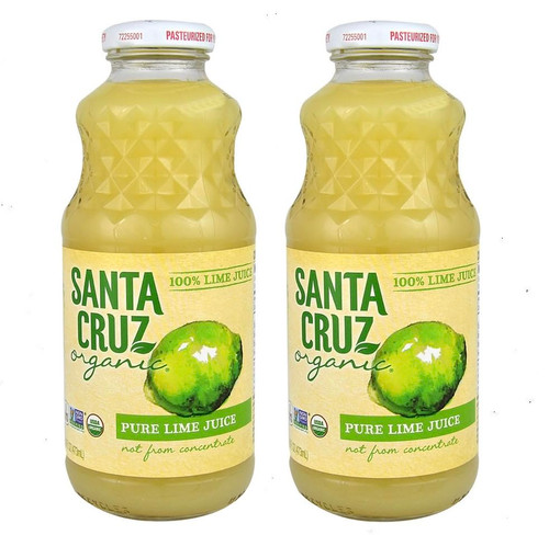Santa Cruz - Organic Pure Lime Juice - 16 fl oz - 2 Pack - Plus GTF Sticker.
