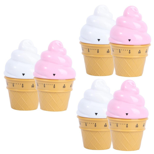 PRETYZOOM 6 Pcs Ice Cream Timer Mini Cartoon Timer Electronic Tools Manual Mechanical Timers Tools for Mechanics Mechanical Time Reminder Tool Timing Child Manager Plastic