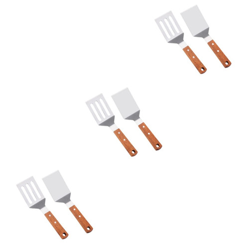 Luxshiny 6 Pcs Steak Spatula Griddle Spatula Grill Turner Grill Scraper Spatula Turner Spatula Pizza Turner Home Tools Portable Cooking Shovel Cooking Spatula Multipurpose Stainless Steel