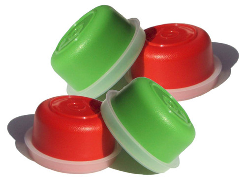 Tupperware Smidgets Tiny Treasure Mini Bowls Set of 4 in Red and Green