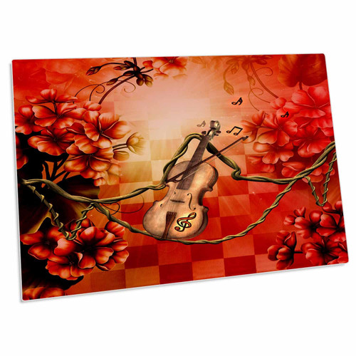 3dRose Music, Violin with Violin Bow - Desk Pad Place Mats (dpd-262389-1)