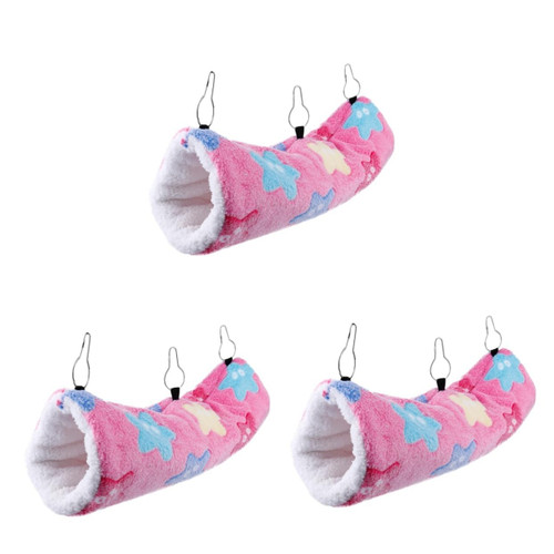 Angoily 3 Pcs Tunnel Nest Parrot Bed Stuffed Hamster Winter Warm Hamster Winter Pet Hammock Hamster Bed House Hamster Hanging Nest Animal Hamster Hammock Hamster Cage Small Pet Plush