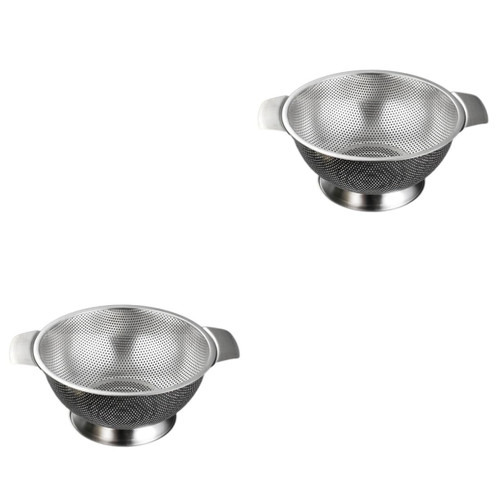 Zerodeko 2pcs Rice Basin Drain Basket Colanders & Food Strainers Strainer Basket Rice Washer Small Mesh Strainer Mesh Laundry Basket Sifter Sieve Vegetable Fruit Basket Stainless Steel