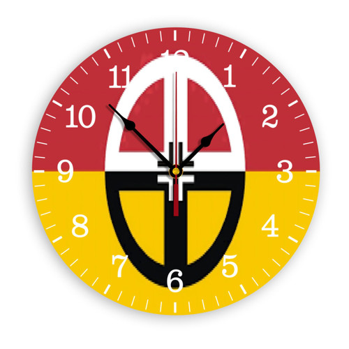 Vcjta Wall Clocks Native American Indian Healing Flag Classic Silent Alarm Clock for Living Room Bedroom Kitchen Office Classroom School Decor 10inch