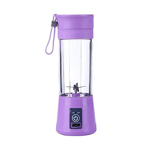 Portable Blender USB Mixer Electric Mannual Screw Juicer Machine Smoothie Blender Mini Food Processor Blender Cup Fruit Juicer (purple electric)