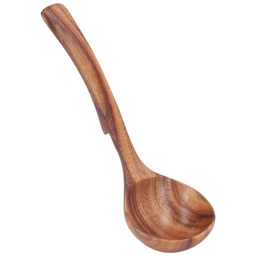 Soup Spoons,Coffee Spoon Dessert Spoon,Wooden Ladle Spoon, Porridge Spoon Kitchen Soup Scoop Cooking Soup Gravy Ladle Kitchen Serving Tools for Kitchen Restaurant(M) (Size : S)