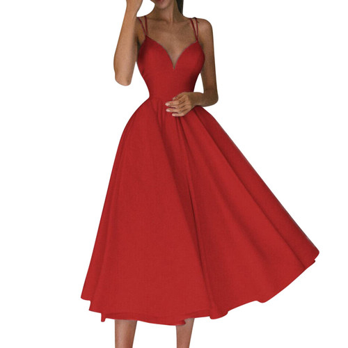 Women's Sleeveless Summer Dress Sleeveless Floral V Neck Midi Dress High Low Ruffle Cocktail Maxi Dress Red Women's Sleeveless Summer Dress Sleeveless Floral V Neck Midi Dress High Low Ruffle Cocktail Maxi Dress Red