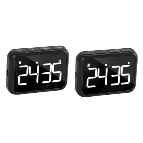 Amosfun 2pcs Alarm Clock Manual Kitchen Timer Digital Baking Timer Stand Cooking Timer Steam Timer Mechanical Kitchen Timer Magnetic Digital Timer Oven Timer Food Student Abs Household
