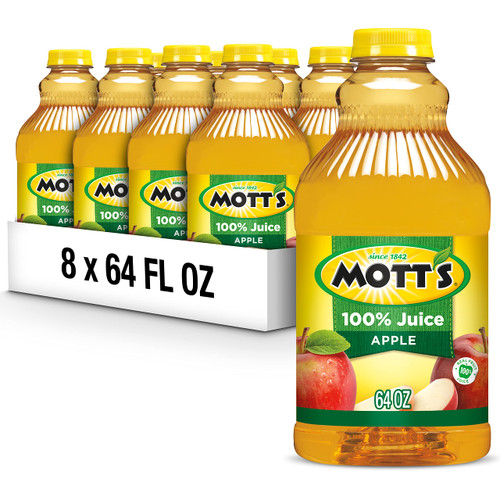 Mott's 100 Percent Original Apple Juice, 64 fl oz bottle (Pack of 8)