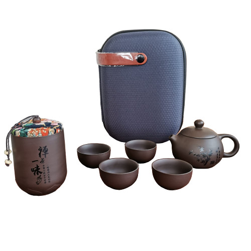 Aeseark Portable Purple Kung Fu Tea set Handmade Chinese Tea Set Tea Cup Teapot As Various Holiday Gifts (Clay) Aeseark Portable Purple Kung Fu Tea set Handmade Chinese Tea Set Tea Cup Teapot As Various Holiday Gifts (Clay)