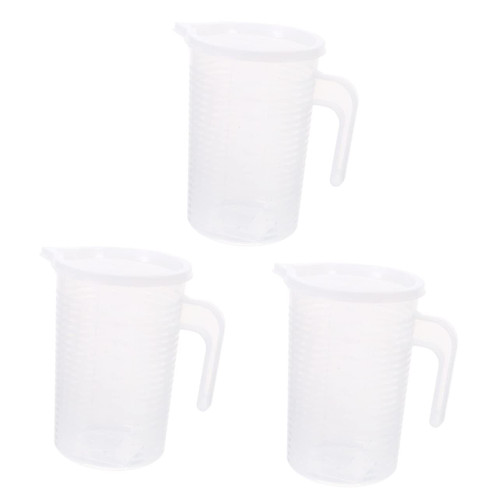ULTECHNOVO 3pcs Graduated Cup Kitchen Scales Measuring Cup Kitchen Measuring Cups Plastic Measuring Jug Baking Measure Cup Baking Utensils Mixing Cup Portafilter Food Grade Plastic Rice Grip