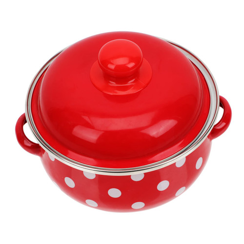 KJHBV Enamel Pot Ceramic Soup Pot Food Steam Pot Saucepan Induction Stew Pot Soup Stock Pot Enamel Cooking Pot Chinese Soup Pot Soup Bowl with Lid Cooking Utensil Flowerpot 16c Flat