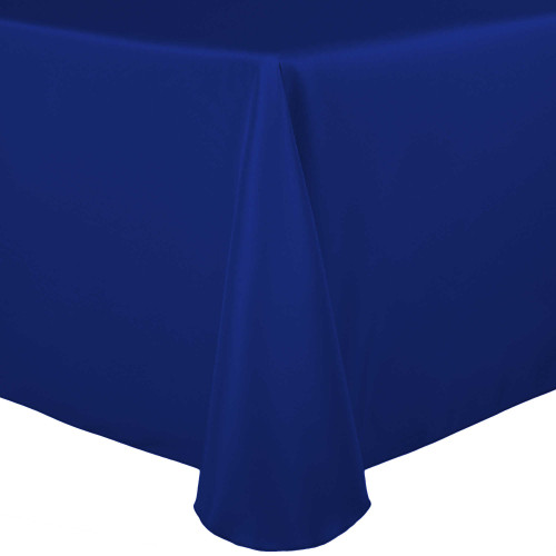 ULTIMATE TEXTILE 52 x 70-Inch Oval Polyester Linen Tablecloth Royal Blue