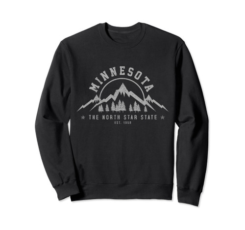 Minnesota North Star State Est. 1858 Vintage Mountains Gift Sweatshirt