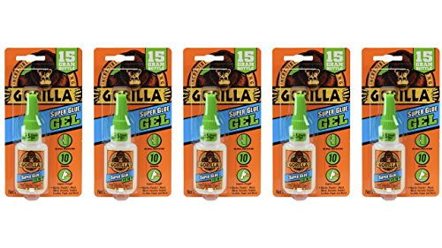 Gorilla Super Glue Gel, 15 Gram, Clear, (5 Pack) Gorilla Super Glue Gel, 15 Gram, Clear, (5 Pack)