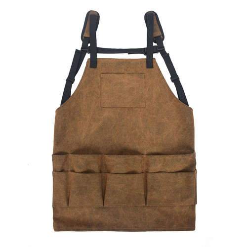 Garden apron, canvas multi-pocket adjustable tool work apron, heavy duty work apron for men and women, for painting artist apron