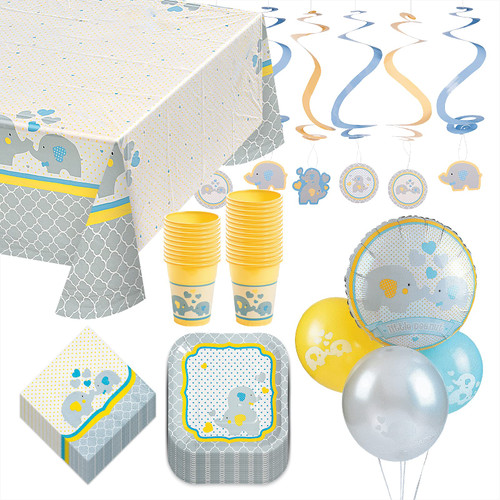 Little Peanut Yellow and Blue Elephant Party Paper Dessert Plates, Napkins, Cups, Table Cover, Hanging Cutouts, and Balloons (Serves 16) Little Peanut Yellow and Blue Elephant Party Paper Dessert Plates, Napkins, Cups, Table Cover, Hanging Cutouts, and Balloons (Serves 16)