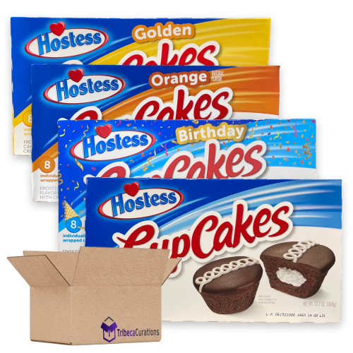 Tribeca Curations | Cupcake Lovers Snack Cake Variety Pack Includes Chocolate, Birthday, Orange and Golden | 32 Count