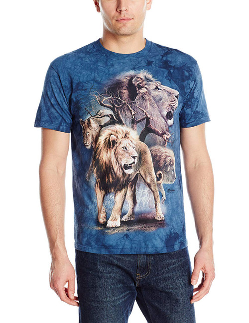 The Mountain Men's Lion Collage T-Shirt, Blue, Medium