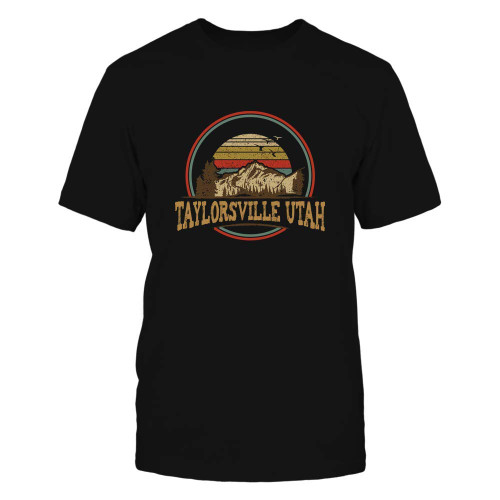 Utah Vintage Taylorsville Mountain Retro Home State Hiking Souvenir Gift Print Black