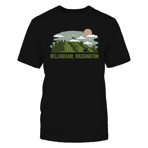 Washington Mountain Design Bellingham Vacation Vintage Camping Black