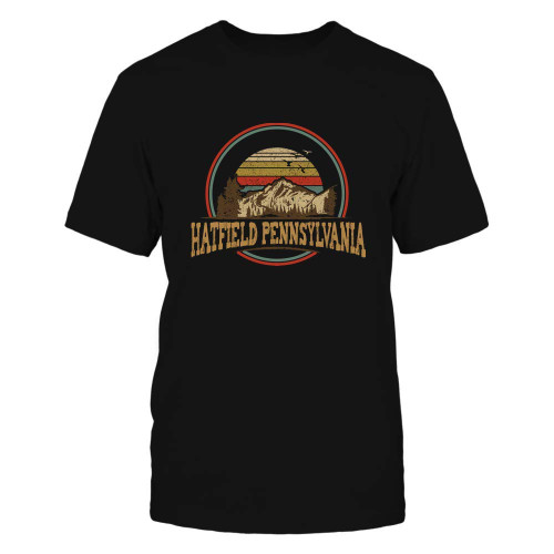 Pennsylvania Vintage Hatfield Mountain Retro Home State Hiking Souvenir Gift Print Black