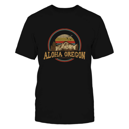 Oregon Vintage Aloha Mountain Retro Home State Hiking Souvenir Gift Print Black Oregon Vintage Aloha Mountain Retro Home State Hiking Souvenir Gift Print Black