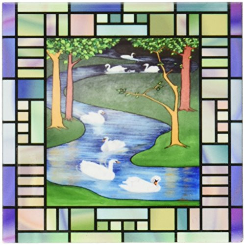 3dRose cst_46937_3 Seven Swans A-Swimming Animal, The Twelve Days of Christmas, Swan Ceramic Tile Coasters, Set of 4 3dRose cst_46937_3 Seven Swans A-Swimming Animal, The Twelve Days of Christmas, Swan Ceramic Tile Coasters, Set of 4