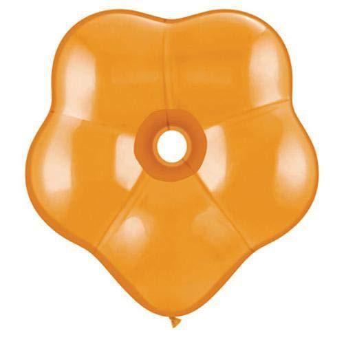 Qualatex Latex Balloons 37683-Q Geo Blossom - Mandarin Orange, 6",
